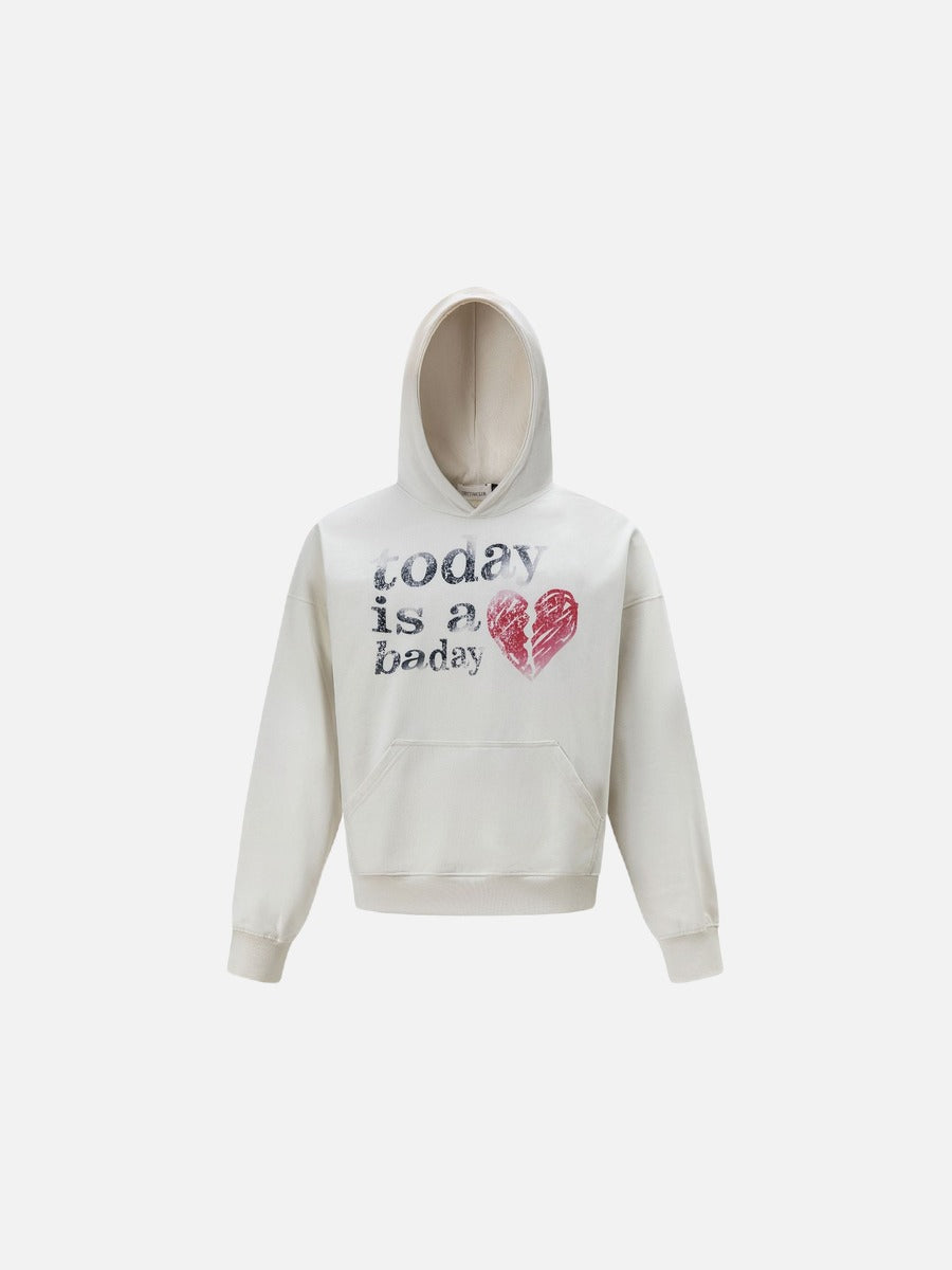 Distressed Heart Graphic Oversized Hoodie