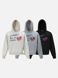 Distressed Heart Graphic Oversized Hoodie
