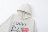 Distressed Heart Graphic Oversized Hoodie