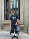 DAXUEN Oversized short-sleeve T-shirt with horse graphic — model photo