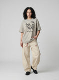 DAXUEN Oversized short-sleeve T-shirt with horse graphic — model photo