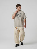 DAXUEN Oversized short-sleeve T-shirt with horse graphic — model photo