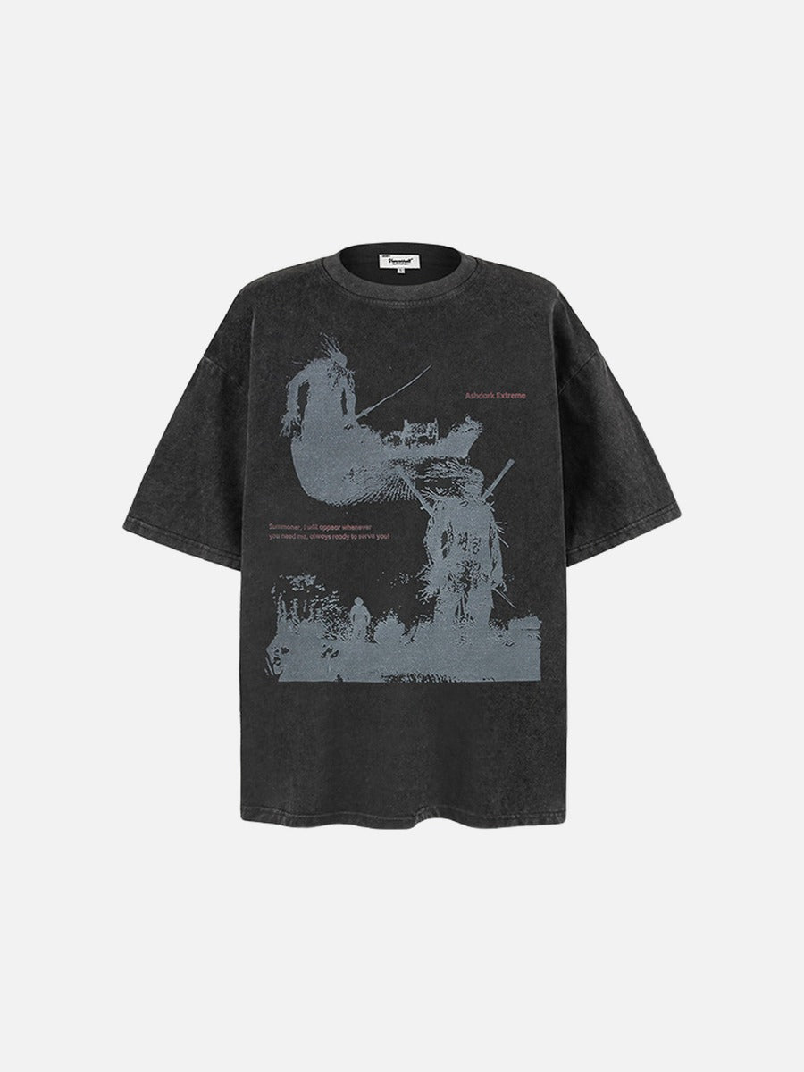 DAXUEN distressed illustrative graphic tee