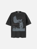 DAXUEN distressed illustrative graphic tee