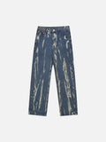 DAXUEN Distressed indigo relaxed-fit straight-leg jeans