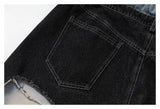 DAXUEN charcoal and light blue distressed wide-leg pants