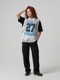 DAXUEN Distressed leopard print layered set with t-shirt and vest — model photo