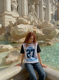DAXUEN Distressed leopard print layered set with t-shirt and vest — model photo