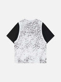 DAXUEN Distressed leopard print layered set with t-shirt and vest