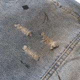 Distressed Blue Denim Utility Short
