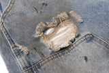 Distressed Blue Denim Utility Short