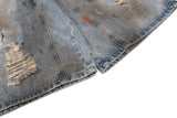Distressed Blue Denim Utility Short