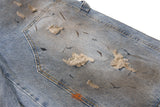 Distressed Blue Denim Utility Short