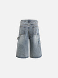 DAXUEN light blue distressed denim utility shorts