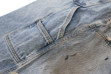 DAXUEN light blue distressed denim utility shorts