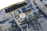 DAXUEN light blue distressed denim utility shorts