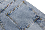 Distressed Blue Denim Utility Short