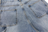DAXUEN light blue distressed denim utility shorts