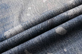 DAXUEN light blue distressed star graphic denim pants