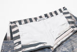DAXUEN light blue distressed star graphic denim pants