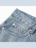 DAXUEN light blue distressed wide-leg denim jeans
