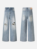 DAXUEN light blue distressed wide-leg denim jeans