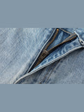 DAXUEN light blue distressed wide-leg denim jeans
