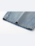 DAXUEN light blue distressed wide-leg denim jeans