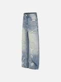 DAXUEN light blue distressed wide-leg denim jeans