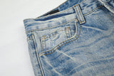 DAXUEN light blue distressed wide-leg denim jeans