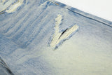 DAXUEN light blue distressed wide-leg denim jeans