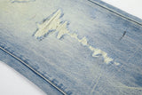 DAXUEN light blue distressed wide-leg denim jeans