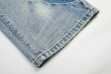 DAXUEN light blue distressed wide-leg denim jeans