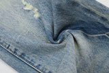 DAXUEN light blue distressed wide-leg denim jeans