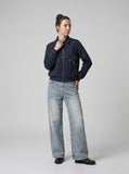 DAXUEN Distressed light blue wide leg denim jeans — model photo