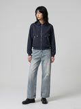 DAXUEN Distressed light blue wide leg denim jeans — model photo