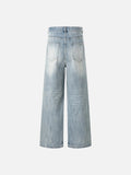 DAXUEN Distressed light blue wide leg denim jeans