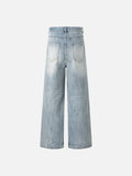 DAXUEN Distressed light blue wide leg denim jeans