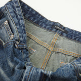 DAXUEN faded medium blue distressed wide-leg denim jeans