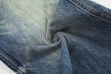 DAXUEN faded medium blue distressed wide-leg denim jeans