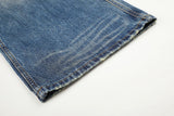 DAXUEN faded medium blue distressed wide-leg denim jeans