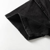 DAXUEN faded black and olive green distressed mock neck t-shirt