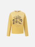 DAXUEN light grey oversized distressed multi-panel graphic long-sleeve t-shirt