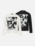 DAXUEN black oversized multi-panel graphic tee