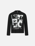 DAXUEN black oversized multi-panel graphic tee