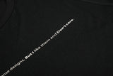 DAXUEN black long sleeve distressed musical-note graphic top