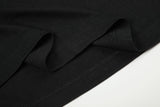 DAXUEN black long sleeve distressed musical-note graphic top
