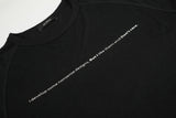 DAXUEN black long sleeve distressed musical-note graphic top