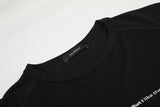 DAXUEN black long sleeve distressed musical-note graphic top