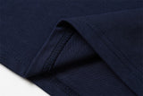 DAXUEN navy layered look long-sleeve t-shirt with distressed graphics